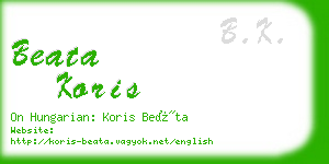 beata koris business card